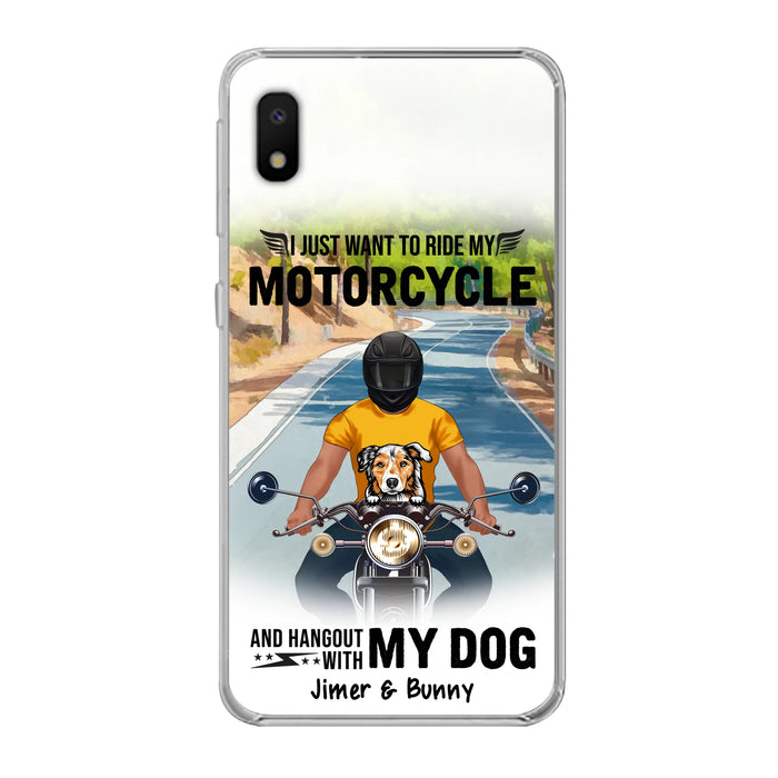 Custom Personalized Dog With Biker Phone Case - Upto 3 Dogs - Gifts For Dog Lover - Hangout With My Dog - Phone Case For iPhone And Samsung