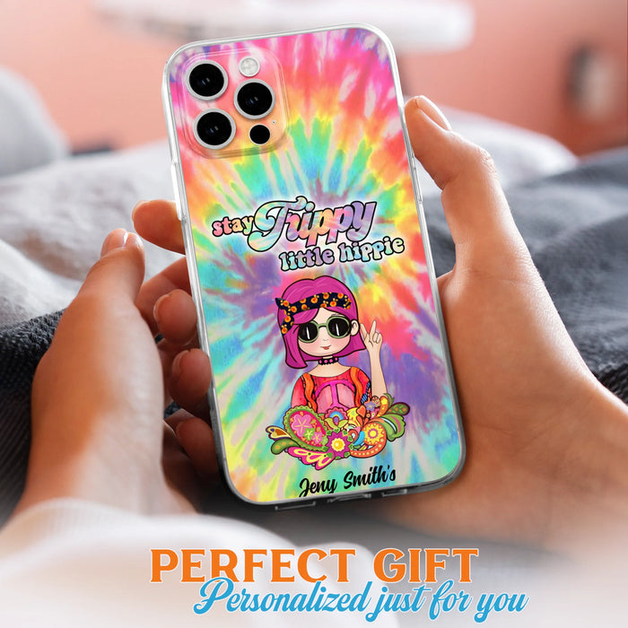 Personalized Hippie Phone Case - Stay Trippy Little Hippie - Case Phone For iPhone And Samsung