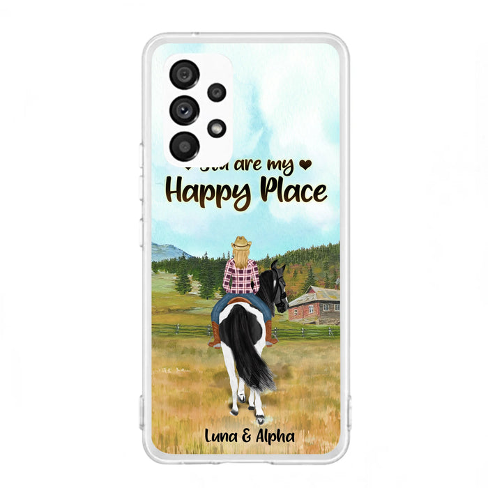 Custom Personalized Horse Riding Phone Case - You Are My Happy Place - Case Phone For iPhone And Samsung