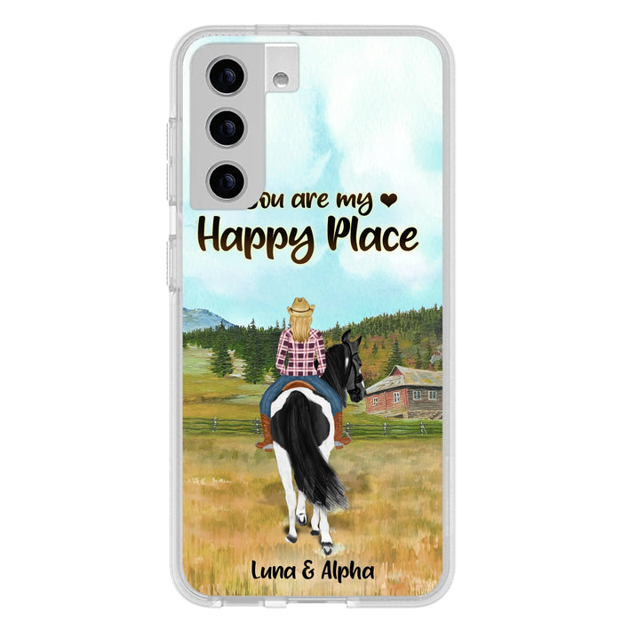 Custom Personalized Horse Riding Phone Case - You Are My Happy Place - Case Phone For iPhone And Samsung
