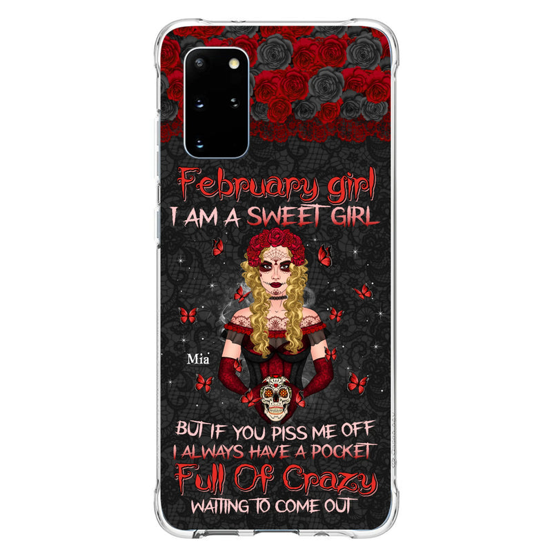 Custom Personalized Skull Girl Phone Case - Birthday Gift Idea For Skull Lover - I Am A Sweet Girl - Case For iPhone And Samsung