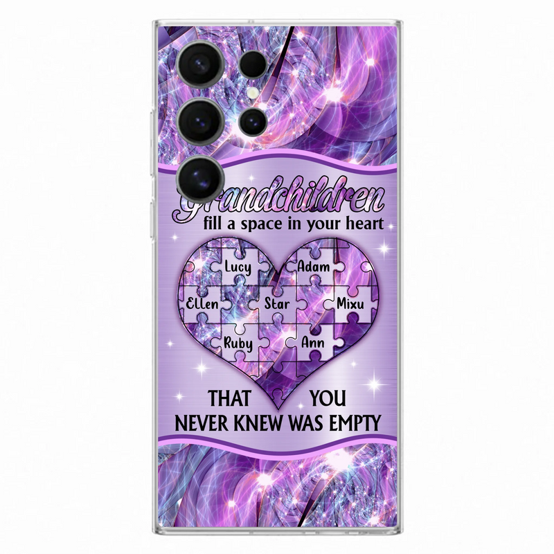 Custom Personalized Grandchildren Phone Case - Upto 7 Kids - Mother's Day Gift Idea For Grandma - Grandchildren Fill A Space In Your Heart That You Never Knew Was Empty - Case For iPhone And Samsung