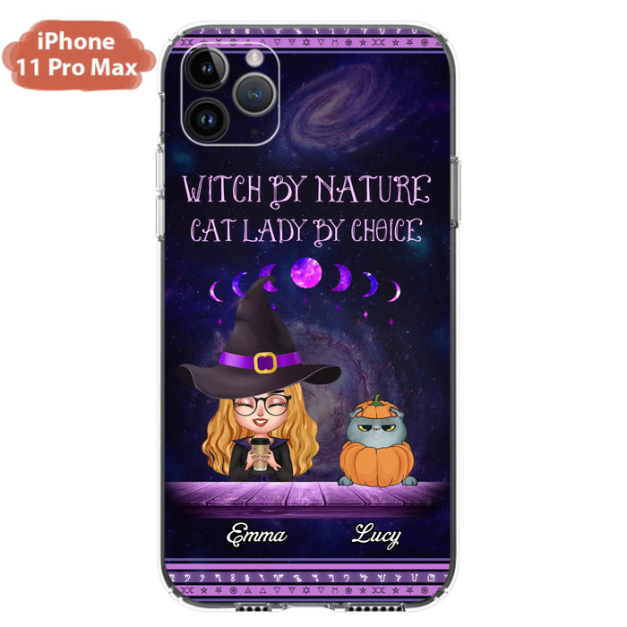 Custom Personalized Witch Phone Case for iPhone/ Samsung - Gift Idea For Halloween/ Pet Lovers with up to 5 Pets - Witch By Nature, Cat Lady By Choice