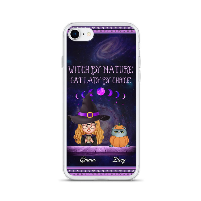 Custom Personalized Witch Phone Case for iPhone/ Samsung - Gift Idea For Halloween/ Pet Lovers with up to 5 Pets - Witch By Nature, Cat Lady By Choice