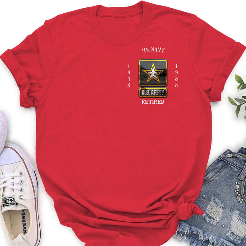 Personalized Retired Veteran Shirt/Hoodie - Father's Day Gift Idea for Veteran