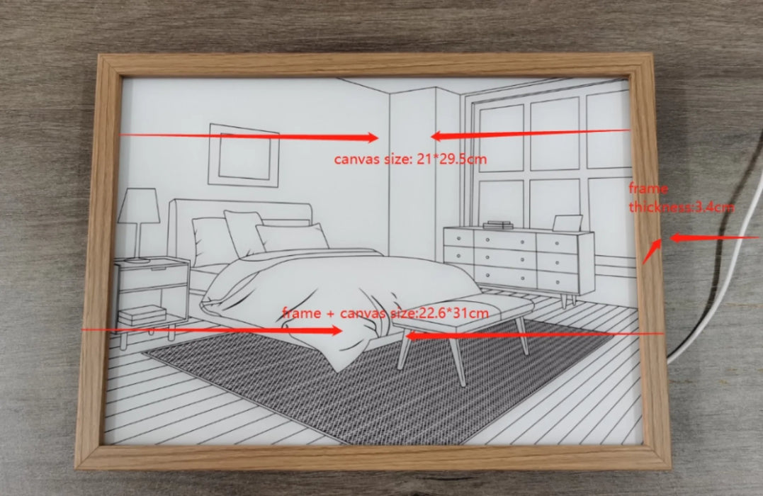 Personalized Family Ornament Lighting Frame Canvas - Up to 9 Members - Gift Idea For Family