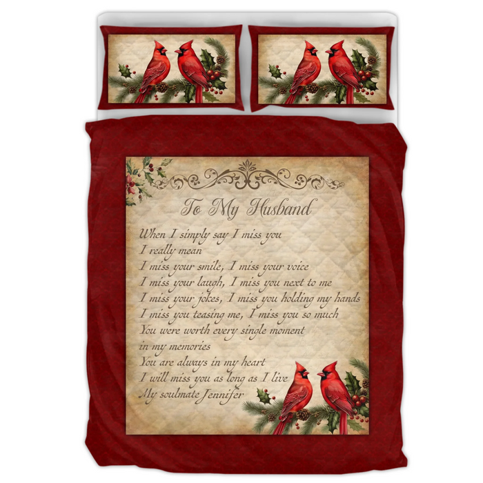 Personalized Memorial Quilt Bed Sets – In Loving Memory of My Husband – You Are Always In My Heart