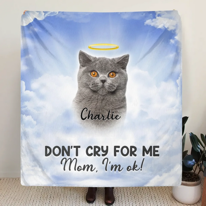 Personalized Pet Memorial Fleece Throw Blanket – Upload Dog & Cat Photo with up to 9 Photos - Sympathy Gift for Pet Loss Mom