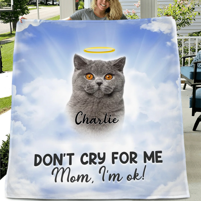 Personalized Pet Memorial Fleece Throw Blanket – Upload Dog & Cat Photo with up to 9 Photos - Sympathy Gift for Pet Loss Mom