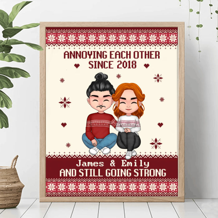 Personalized Couple Poster - Custom Year, Names & Characters - Perfect Christmas, Anniversary or Valentine’s Day Gift