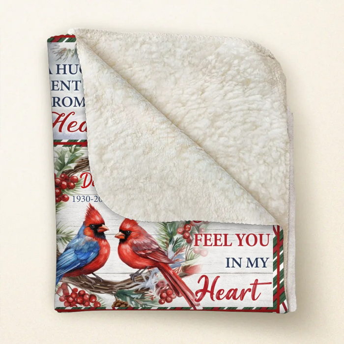 Personalized Memorial Cardinal Fleece Throw Blanket/ Quilt – Custom Name & Years – “I’m Always With You” - Comfort Gift for Loss of Mom, Dad or Loved One