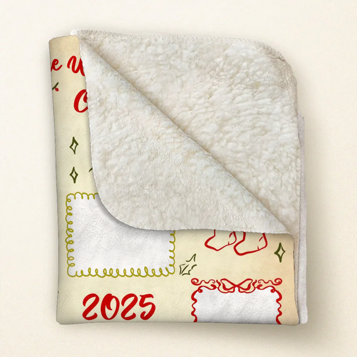 Personalized Family Christmas Blanket - Custom Name & Up to 5 Photos - Cozy Holiday Gift for Families - Christmas 2025