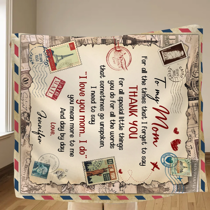 Personalized To My Mom Fleece Throw Blanket - Great Gift for Mother’s Day, Christmas or Any Occasion