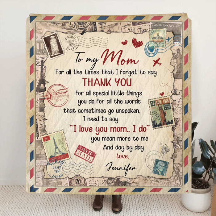 Personalized To My Mom Fleece Throw Blanket - Great Gift for Mother’s Day, Christmas or Any Occasion