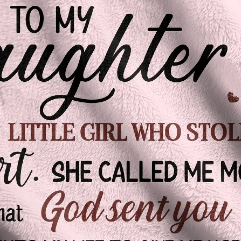 Personalized To My Daughter Fleece Throw Blanket/ Quilt - Encouraging, Loving Message from Mom - Cozy Sentimental Gift