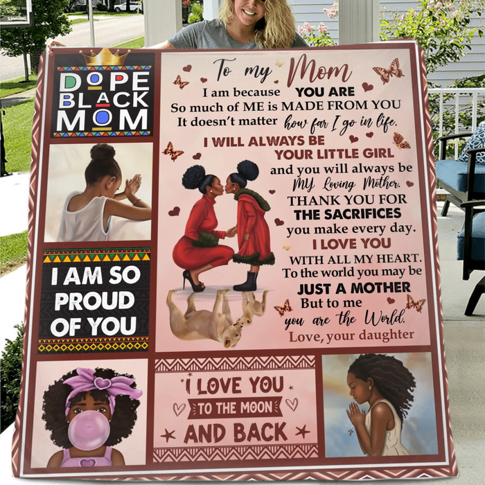 Personalized To My Mom Fleece Throw Blanket/ Quilt - Gift Idea To My Mom - I Will Always Be Your Little Girl