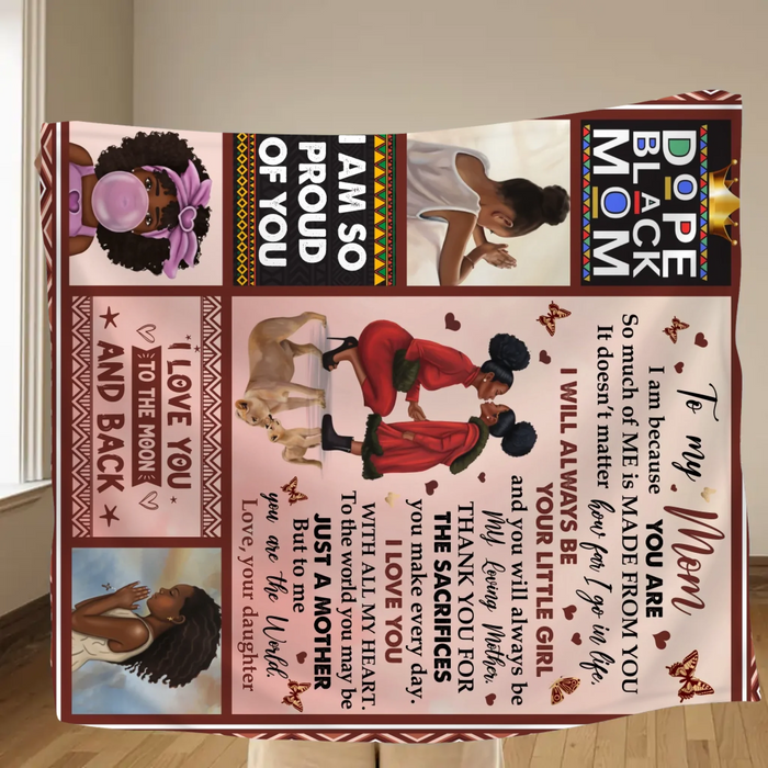 Personalized To My Mom Fleece Throw Blanket/ Quilt - Gift Idea To My Mom - I Will Always Be Your Little Girl