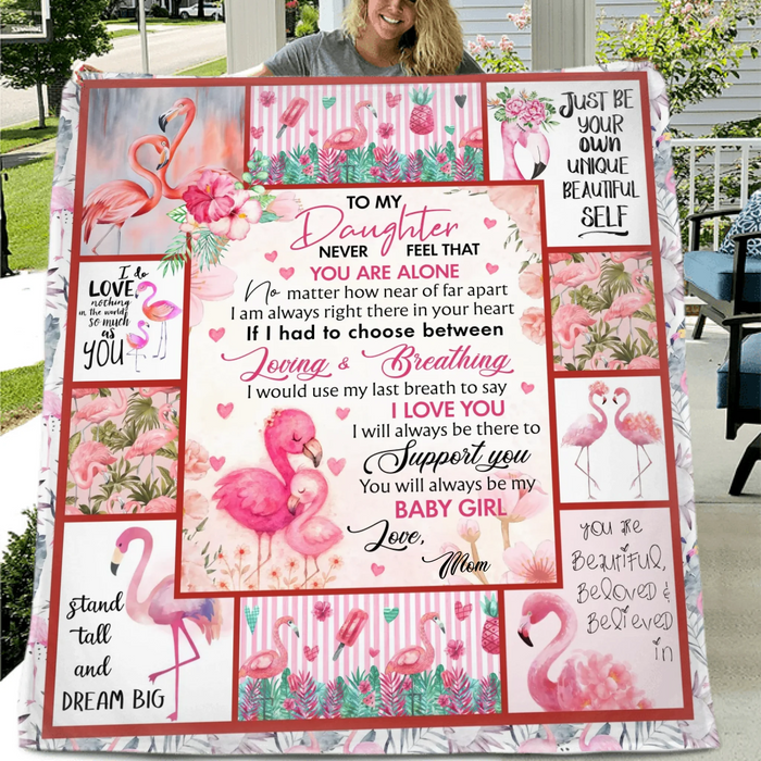 Personalized To My Daughter Fleece Throw Blanket/ Quilt - Gift Idea To Daughter - You Will Always Be My Baby Girl