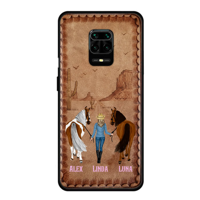 Personalized Cowgirl Phone Case - Xiaomi/ Huawei/ Oppo - Custom Names & Horses - Gift Idea For Horse Lover