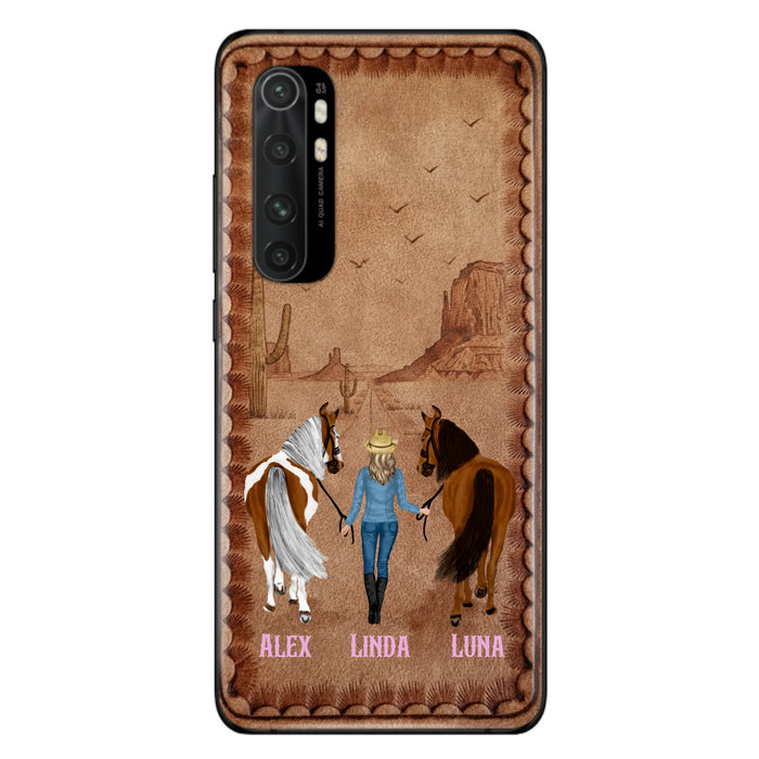 Personalized Cowgirl Phone Case - Xiaomi/ Huawei/ Oppo - Custom Names & Horses - Gift Idea For Horse Lover