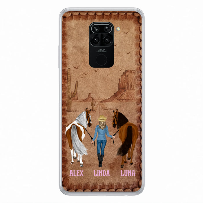 Personalized Cowgirl Phone Case - Xiaomi/ Huawei/ Oppo - Custom Names & Horses - Gift Idea For Horse Lover