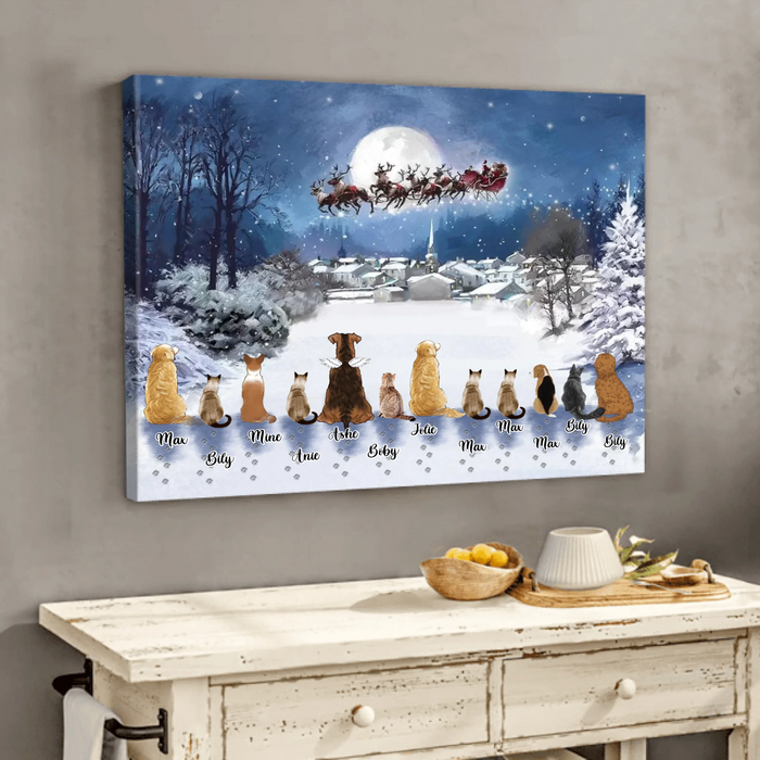 Personalized Christmas Pet Canvas - Up to 7 Pets - Best Gift For Christmas And Dog Lovers/Cat Lovers - TT1FV8