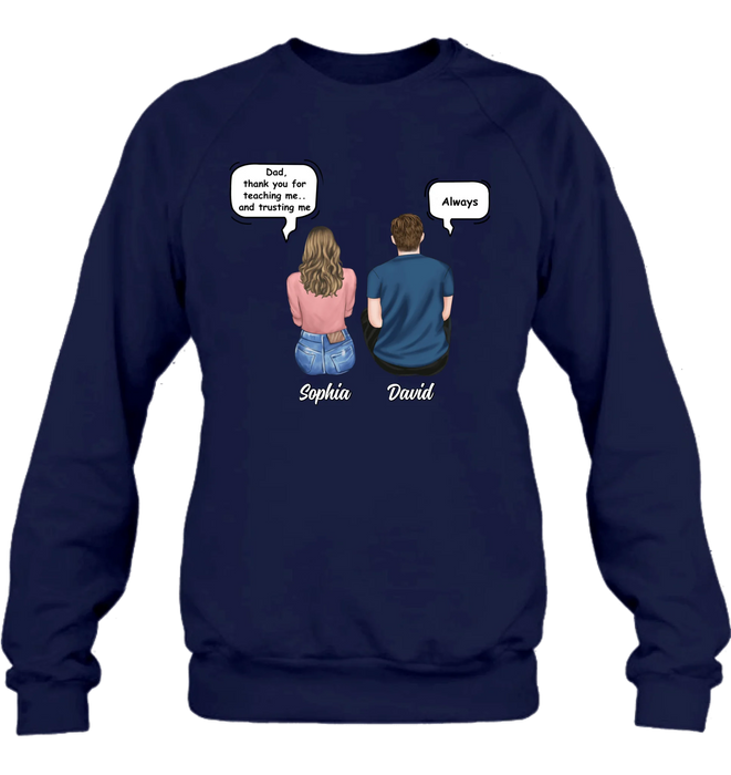 Personalized Father & Daughter Shirt/ Hoodie -Dad, Thank You for Teaching Me - Father’s Day Gift