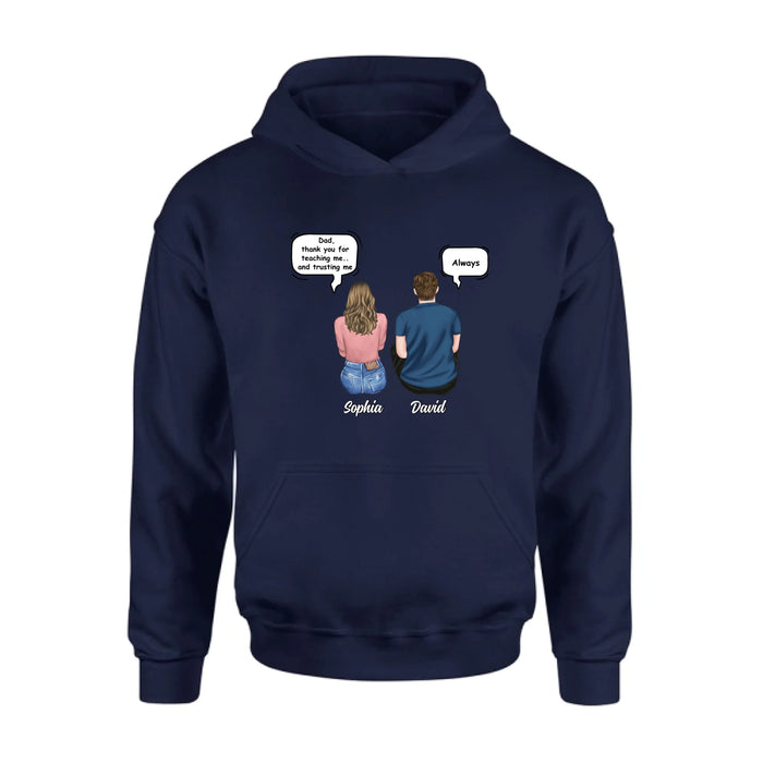 Personalized Father & Daughter Shirt/ Hoodie -Dad, Thank You for Teaching Me - Father’s Day Gift
