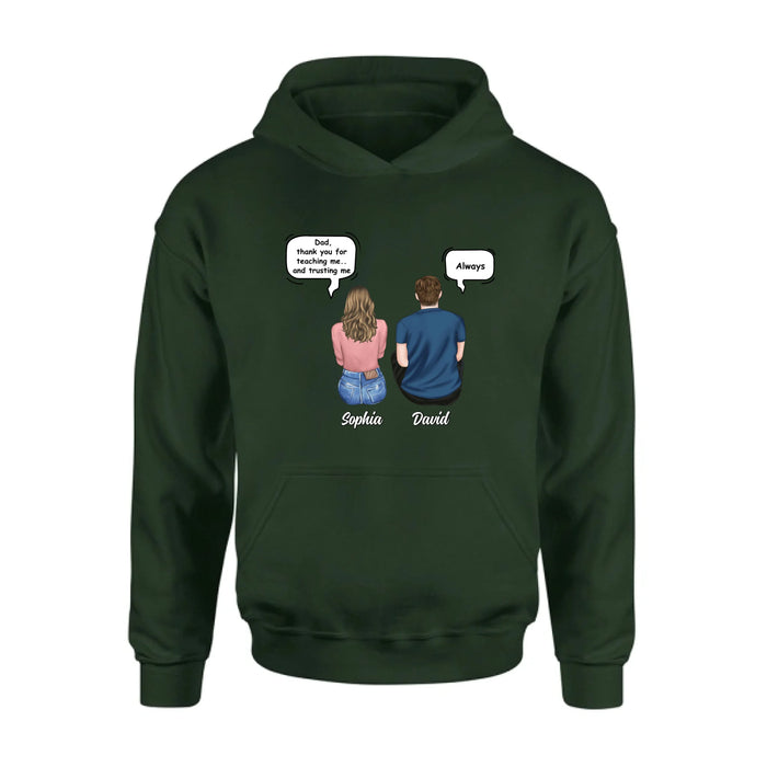 Personalized Father & Daughter Shirt/ Hoodie -Dad, Thank You for Teaching Me - Father’s Day Gift