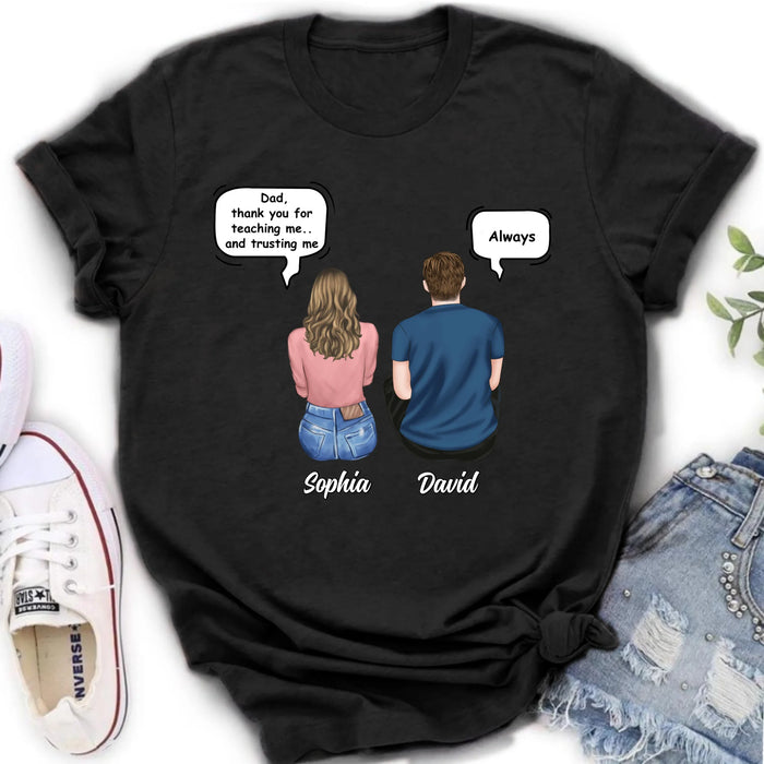 Personalized Father & Daughter Shirt/ Hoodie -Dad, Thank You for Teaching Me - Father’s Day Gift