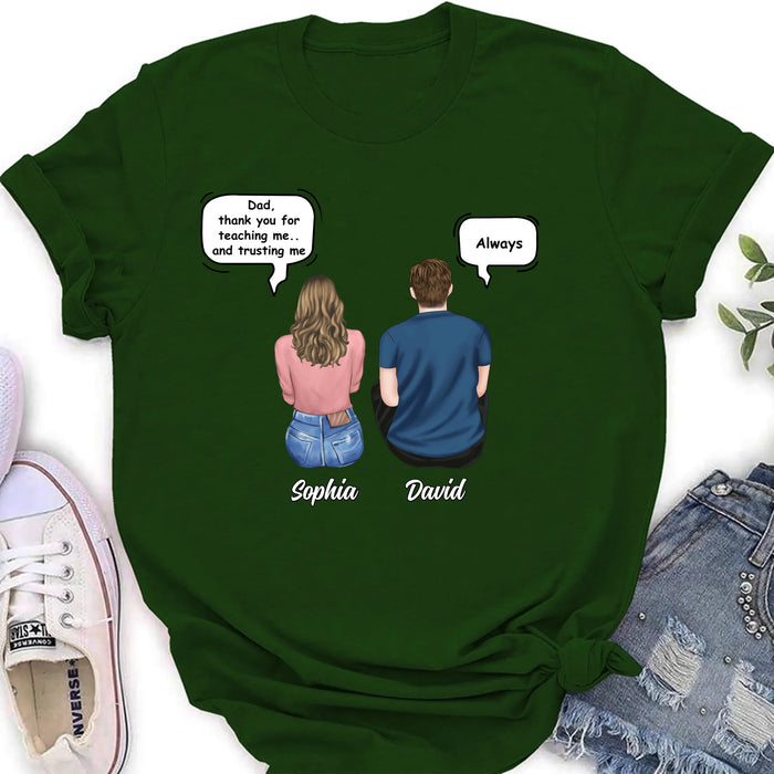 Personalized Father & Daughter Shirt/ Hoodie -Dad, Thank You for Teaching Me - Father’s Day Gift