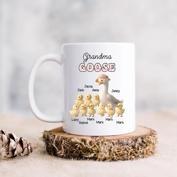 Personalized Goose Coffee Mug - Gift Idea from Grandkids to Grandma/ Nana - Grandma Goose