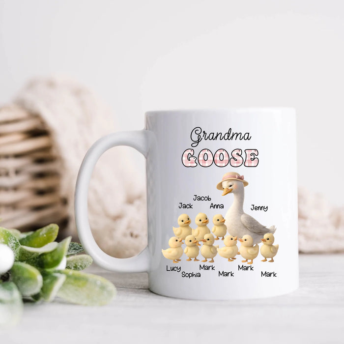 Personalized Goose Coffee Mug - Gift Idea from Grandkids to Grandma/ Nana - Grandma Goose