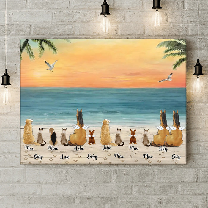 Personalized Pet Canvas - Decor Gift Idea For Pet Lovers with up to 12 Pets - Custom Pets and Names