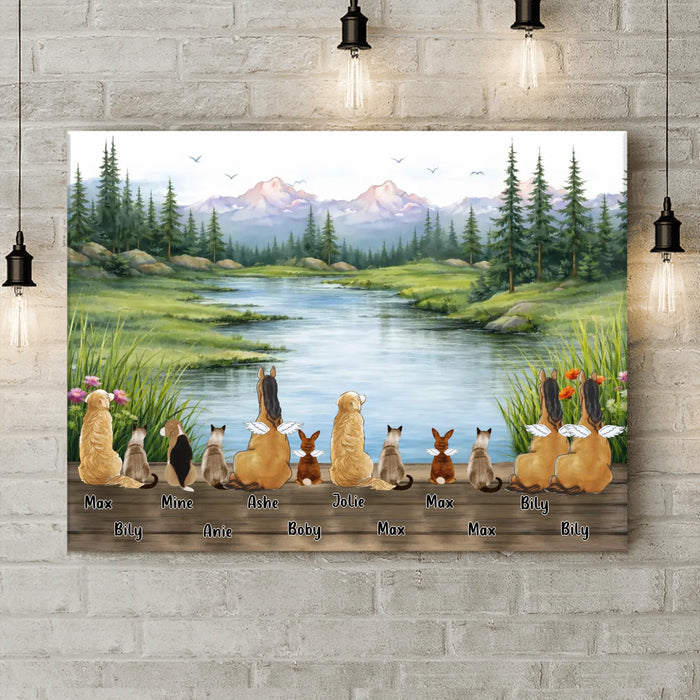 Personalized Pet Canvas - Gift Idea For Pet Owner with up to 12 Pets - Pet Lover Home Decor