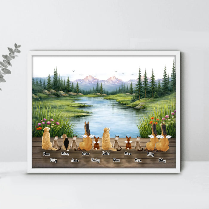 Personalized Pet Poster - Gift Idea For Pet Owner with up to 12 Pets - Pet Lover Home Decor