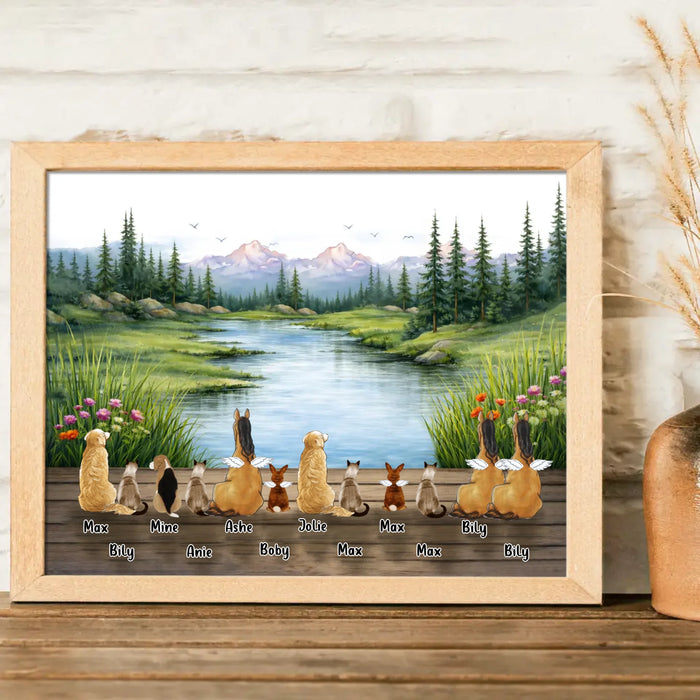 Personalized Pet Poster - Gift Idea For Pet Owner with up to 12 Pets - Pet Lover Home Decor