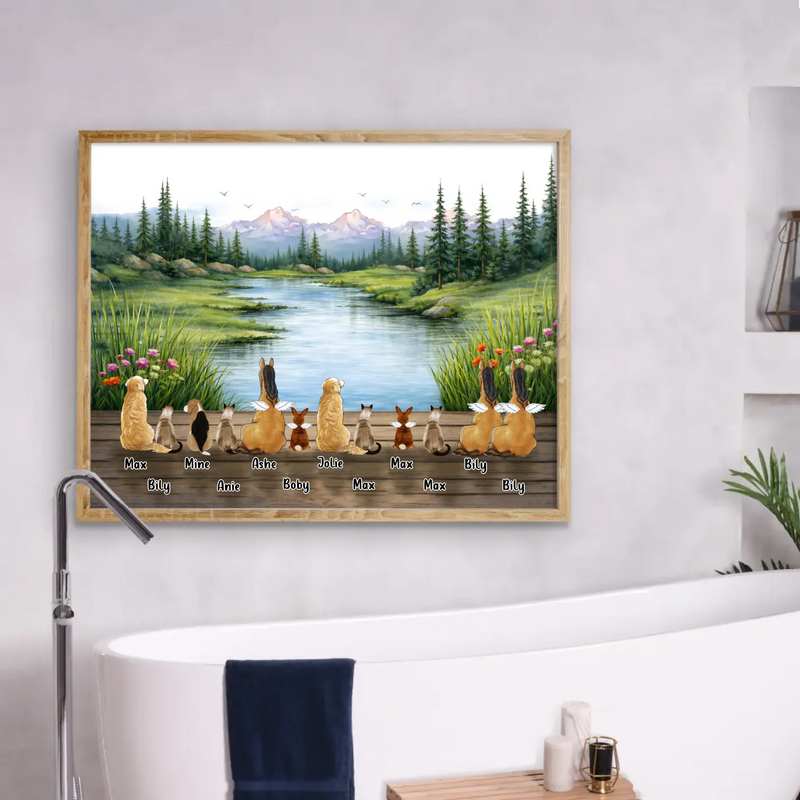 Personalized Pet Poster - Gift Idea For Pet Owner with up to 12 Pets - Pet Lover Home Decor