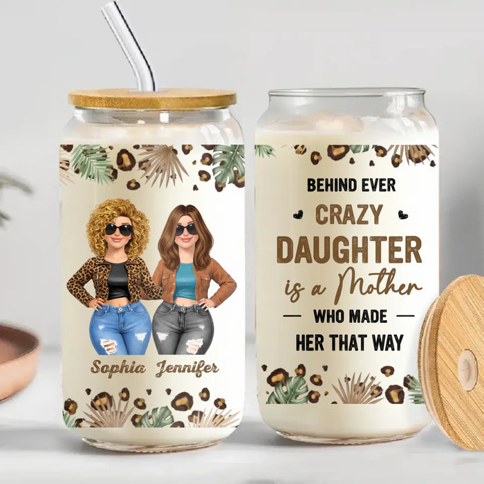 Personalized To My Badass Daughter Glass Tumbler – Custom Daughter Name Glass Cup with Inspirational Quote – Gift from Mom for Birthday, Graduation, Christmas, Encouragement Gift