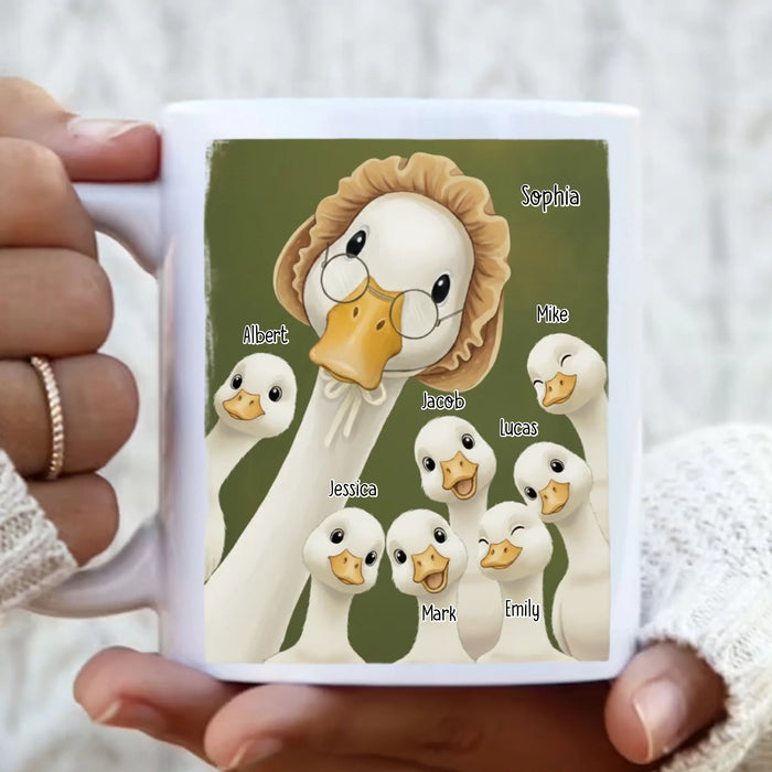 Personalized Goose Coffee Mug - Grandma/ Mother's Day Gift Idea - Nana Goose with up to 7 Kids