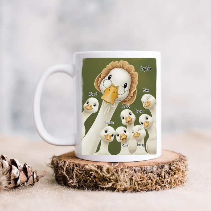 Personalized Goose Coffee Mug - Grandma/ Mother's Day Gift Idea - Nana Goose with up to 7 Kids