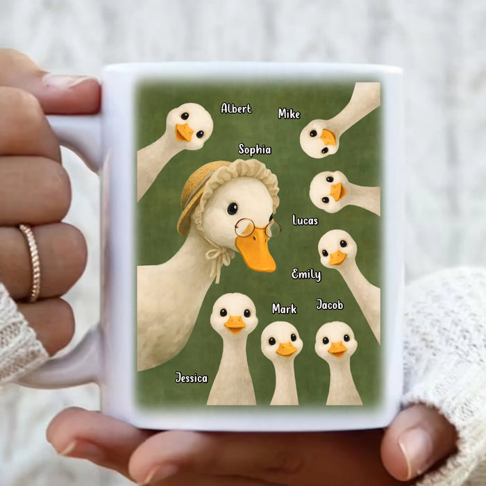 Personalized Goose Coffee Mug - Custom Names - Grandma with up to 7 Kids - Birthday/ Mother's Day Gift Idea