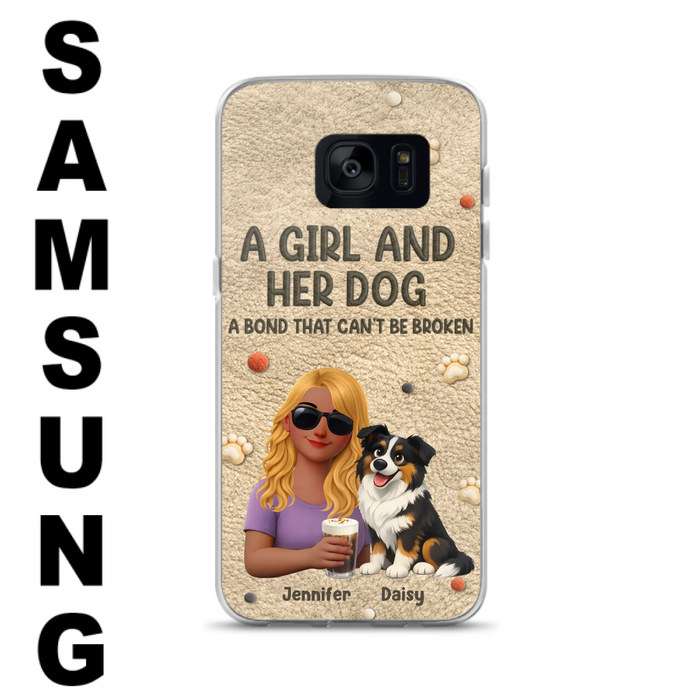 Personalized Girl and Her Dog Phone Case For iPhone/ Samsung – A Bond That Can’t Be Broken - Gift Idea For Dog Lover, Dog Mom