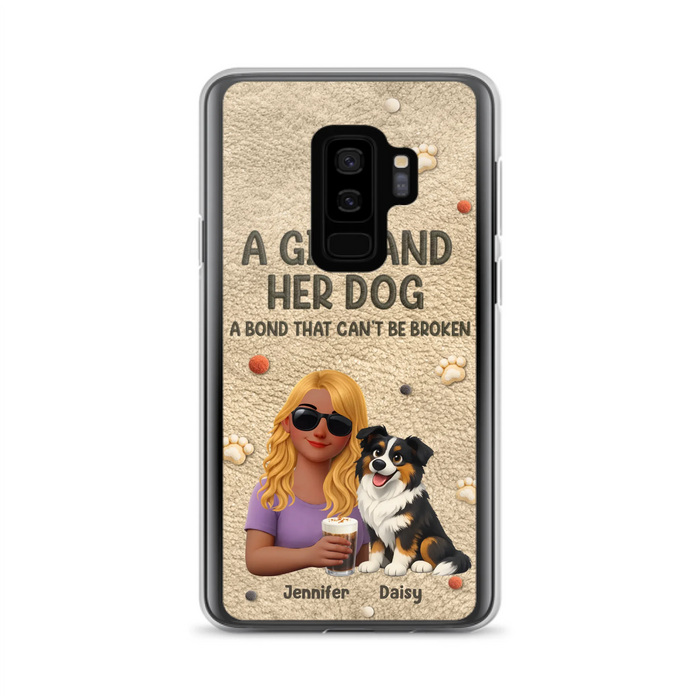 Personalized Girl and Her Dog Phone Case For iPhone/ Samsung – A Bond That Can’t Be Broken - Gift Idea For Dog Lover, Dog Mom