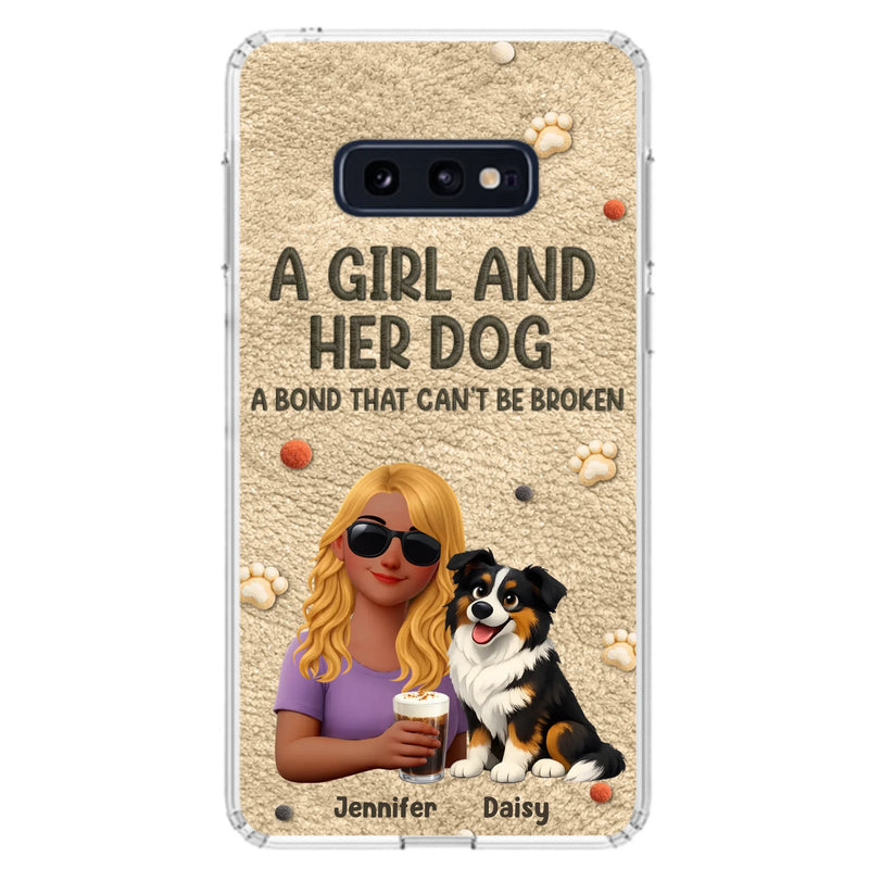 Personalized Girl and Her Dog Phone Case For iPhone/ Samsung – A Bond That Can’t Be Broken - Gift Idea For Dog Lover, Dog Mom