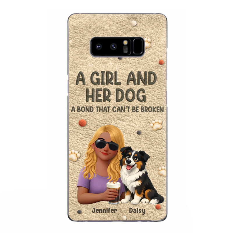 Personalized Girl and Her Dog Phone Case For iPhone/ Samsung – A Bond That Can’t Be Broken - Gift Idea For Dog Lover, Dog Mom