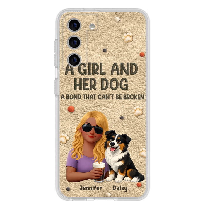 Personalized Girl and Her Dog Phone Case For iPhone/ Samsung – A Bond That Can’t Be Broken - Gift Idea For Dog Lover, Dog Mom