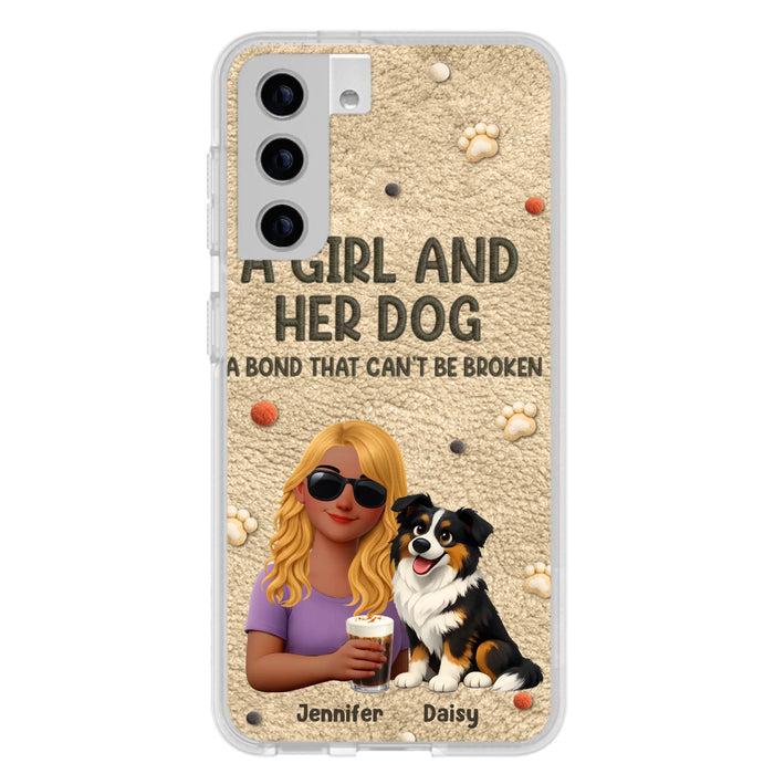 Personalized Girl and Her Dog Phone Case For iPhone/ Samsung – A Bond That Can’t Be Broken - Gift Idea For Dog Lover, Dog Mom