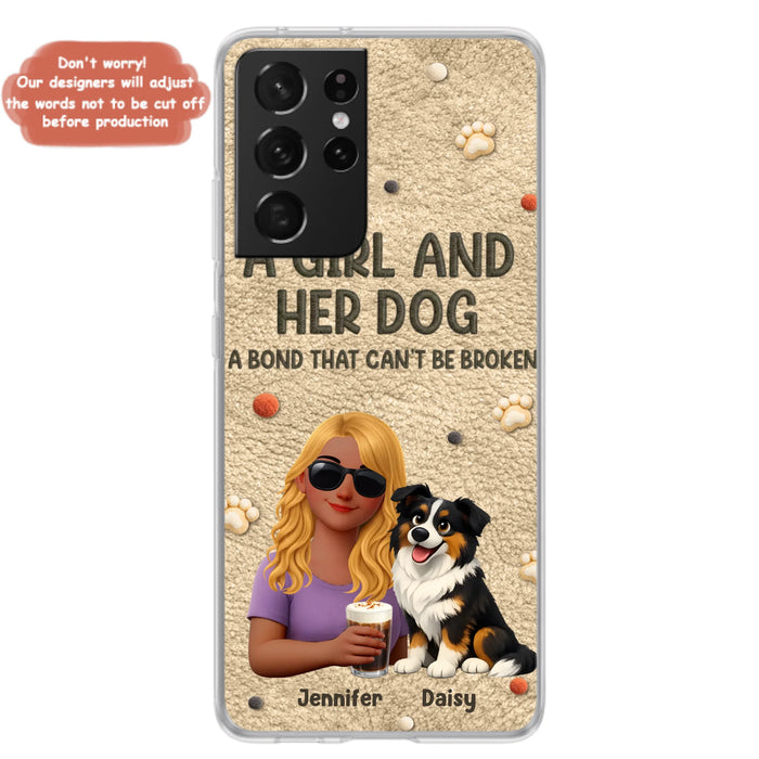 Personalized Girl and Her Dog Phone Case For iPhone/ Samsung – A Bond That Can’t Be Broken - Gift Idea For Dog Lover, Dog Mom