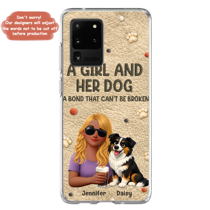 Personalized Girl and Her Dog Phone Case For iPhone/ Samsung – A Bond That Can’t Be Broken - Gift Idea For Dog Lover, Dog Mom